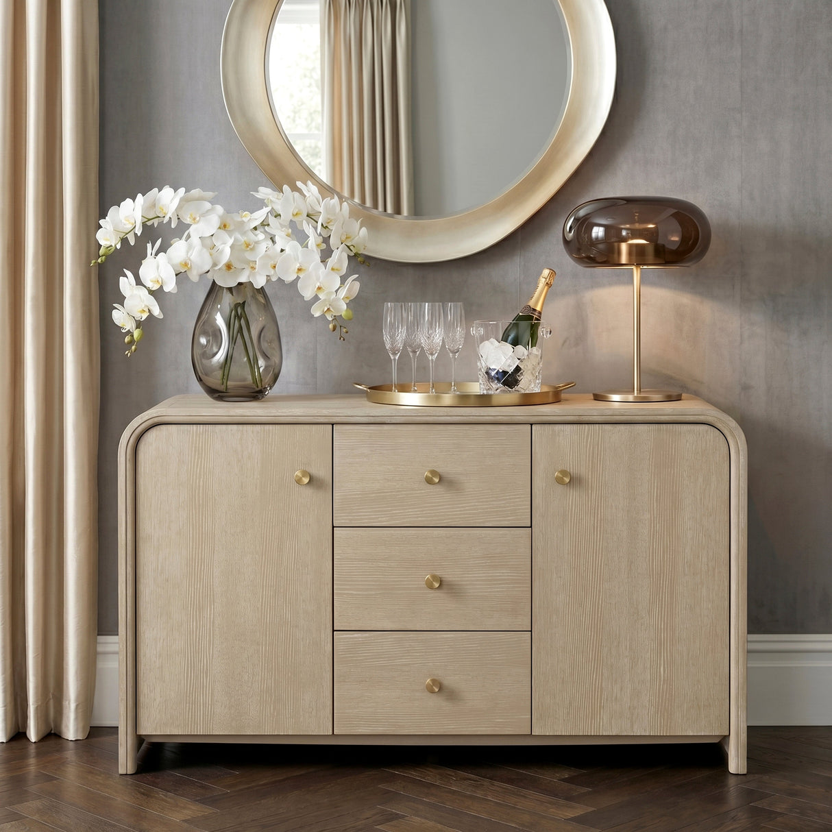 Niche Oak Server by Homelegance at Eve Furniture