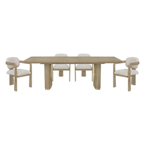 Niche Oak/Beige 5-Piece Expandable Dining Set by Homelegance at Eve Furniture