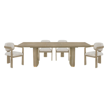 Niche Oak/Beige 5-Piece Expandable Dining Set by Homelegance at Eve Furniture