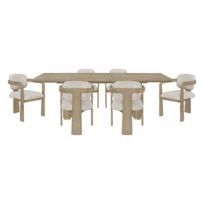 Niche Oak/Beige 7-Piece Expandable Dining Set by Homelegance at Eve Furniture
