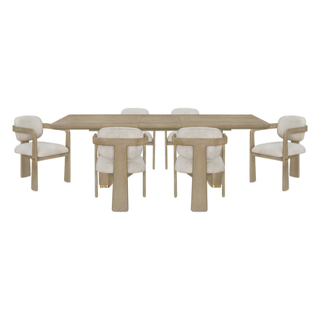 Niche Oak/Beige 7-Piece Expandable Dining Set by Homelegance at Eve Furniture