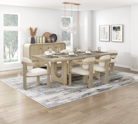 Niche Oak/Beige 9-Piece Expandable Dining Set by Homelegance at Eve Furniture