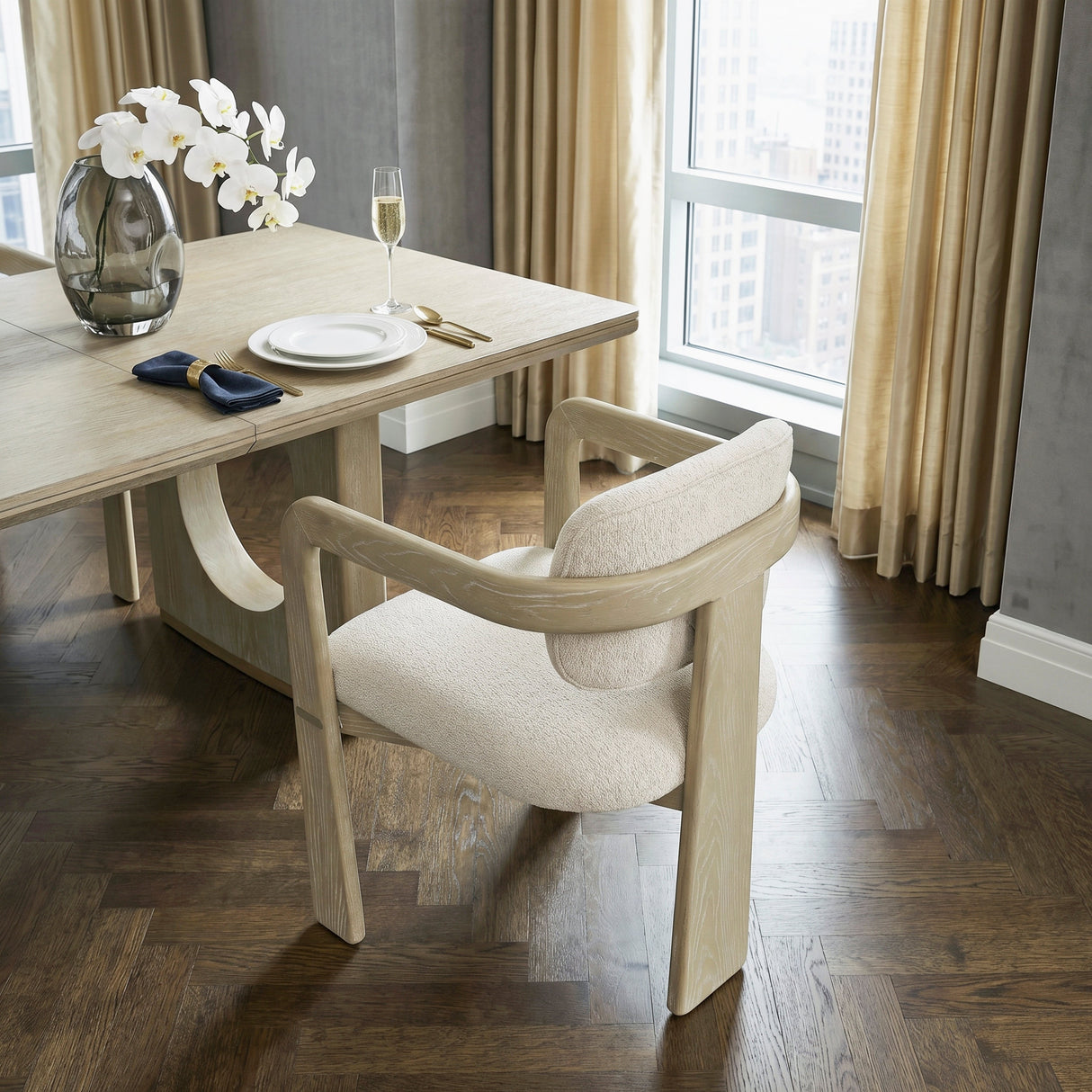 Niche Oak/Beige 9-Piece Expandable Dining Set by Homelegance at Eve Furniture