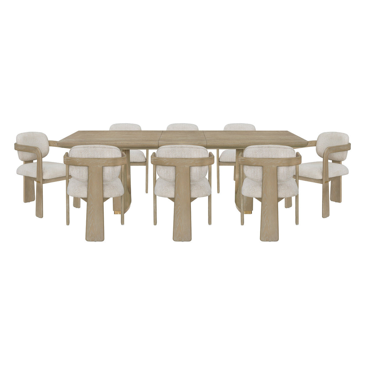 Niche Oak/Beige 9-Piece Expandable Dining Set by Homelegance at Eve Furniture