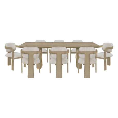 Niche Oak/Beige 9-Piece Expandable Dining Set by Homelegance at Eve Furniture