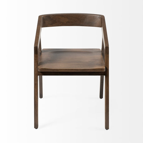 Nicholas I Onyx Brown Solid Wood Dining Chair by Mercana at Eve Furniture