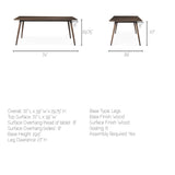 Nicholas II Brown Solid Wood Top Metal/Wood Leg Dining Table by Mercana at Eve Furniture