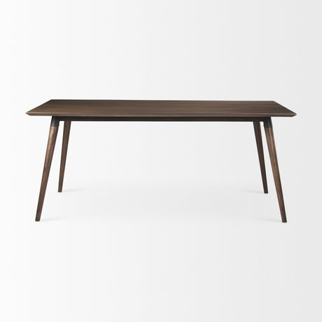 Nicholas II Brown Solid Wood Top Metal/Wood Leg Dining Table by Mercana at Eve Furniture