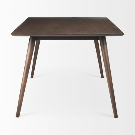 Nicholas II Brown Solid Wood Top Metal/Wood Leg Dining Table by Mercana at Eve Furniture