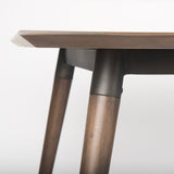 Nicholas II Brown Solid Wood Top Metal/Wood Leg Dining Table by Mercana at Eve Furniture