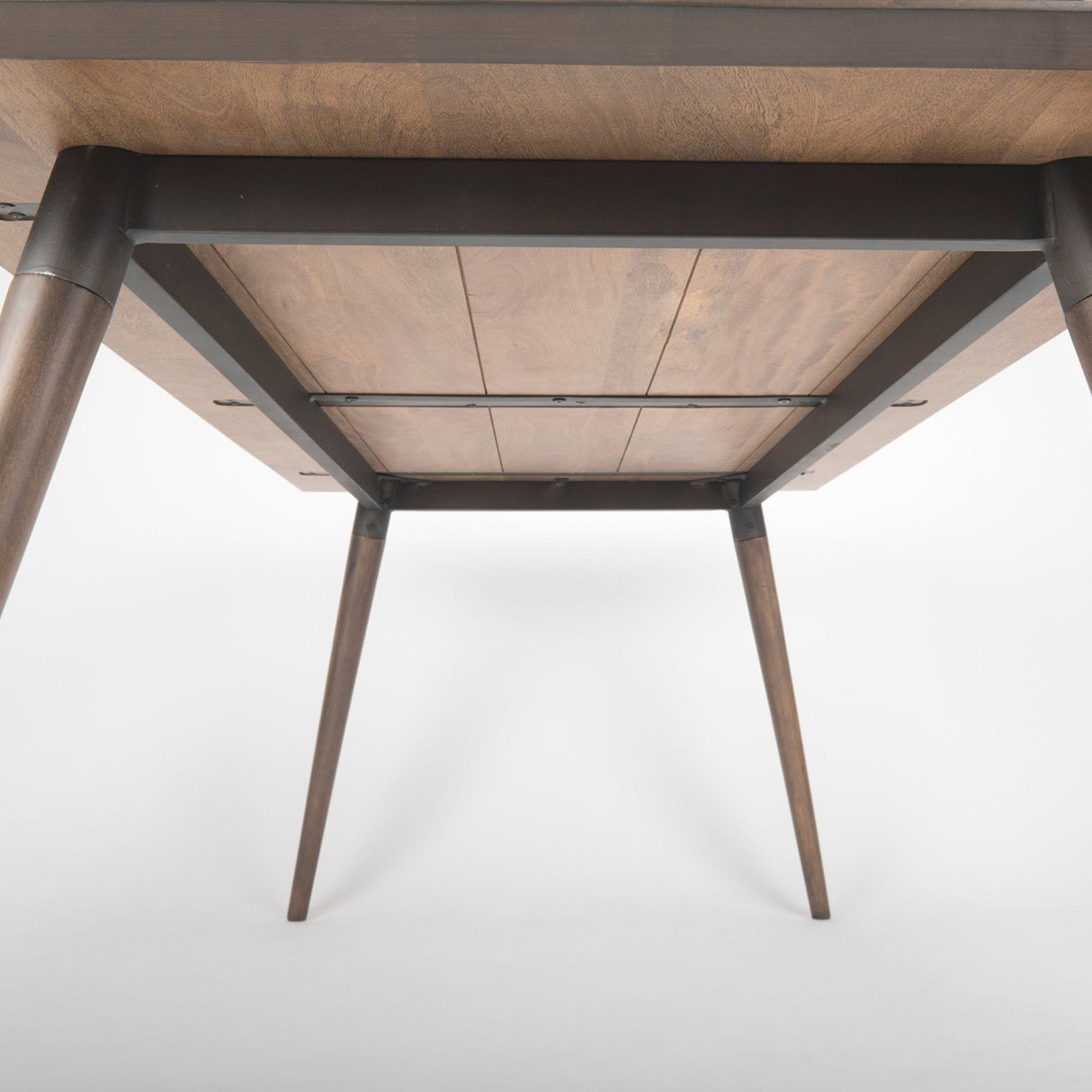 Nicholas II Brown Solid Wood Top Metal/Wood Leg Dining Table by Mercana at Eve Furniture