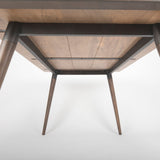 Nicholas II Brown Solid Wood Top Metal/Wood Leg Dining Table by Mercana at Eve Furniture