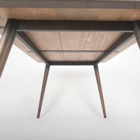 Nicholas II Brown Solid Wood Top Metal/Wood Leg Dining Table by Mercana at Eve Furniture