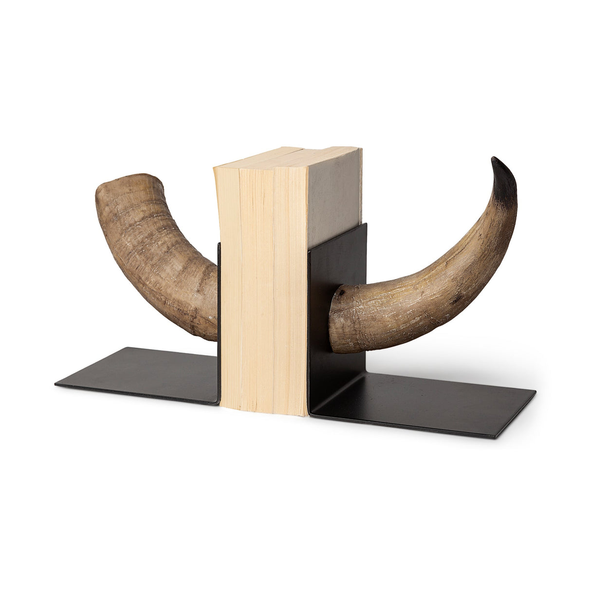 Nickerson (Set of 2) 6L x 7W Bull Horn Bookends by Mercana at Eve Furniture