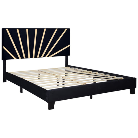 Nico Black Queen Platform Bed by Happy Homes at Eve Furniture