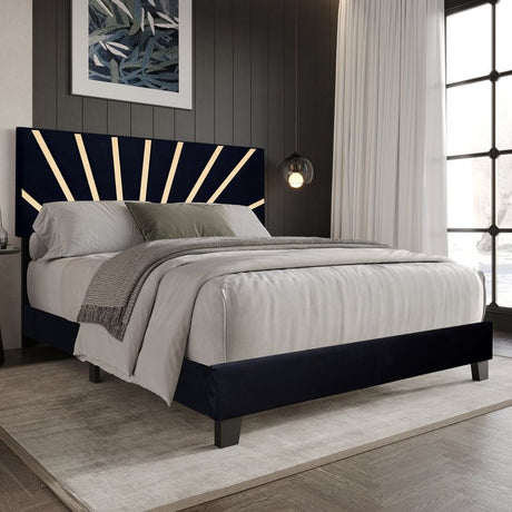 Nico Black Queen Platform Bed by Happy Homes at Eve Furniture