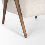 Nico Oatmeal Upholstered w/ Brown Wood Accent Chair by Mercana at Eve Furniture