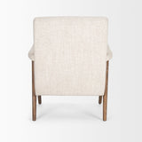 Nico Oatmeal Upholstered w/ Brown Wood Accent Chair by Mercana at Eve Furniture