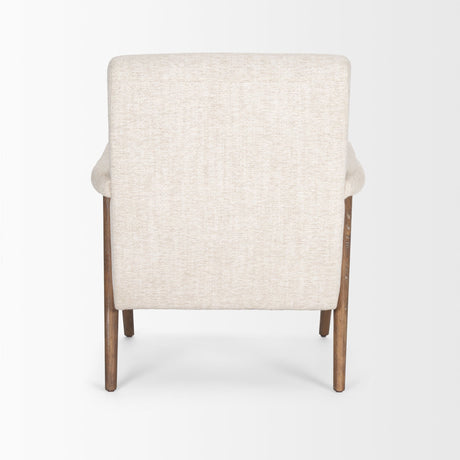 Nico Oatmeal Upholstered w/ Brown Wood Accent Chair by Mercana at Eve Furniture