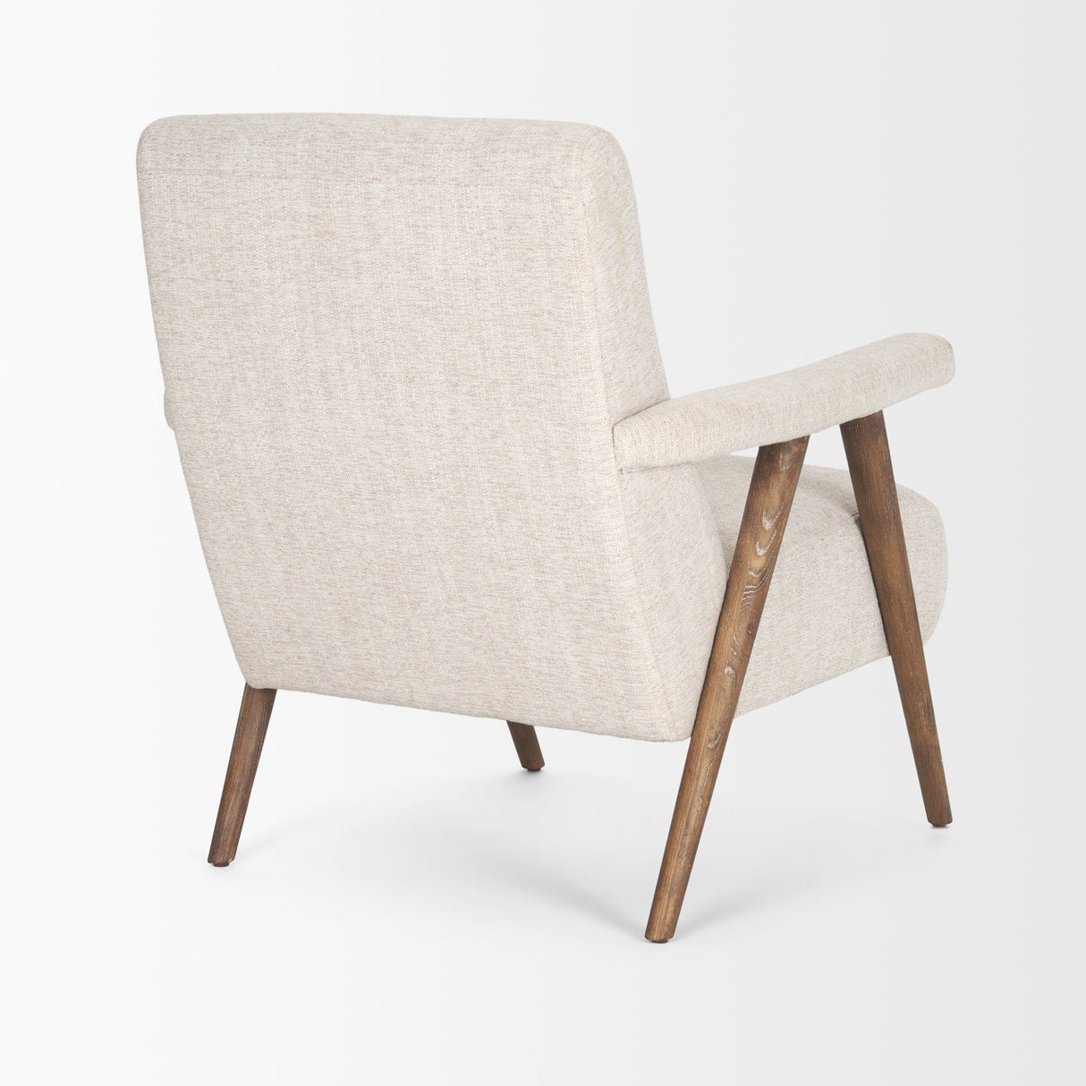 Nico Oatmeal Upholstered w/ Brown Wood Accent Chair by Mercana at Eve Furniture
