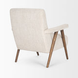 Nico Oatmeal Upholstered w/ Brown Wood Accent Chair by Mercana at Eve Furniture