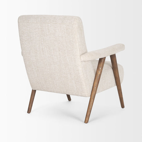 Nico Oatmeal Upholstered w/ Brown Wood Accent Chair by Mercana at Eve Furniture