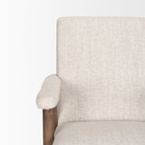 Nico Oatmeal Upholstered w/ Brown Wood Accent Chair by Mercana at Eve Furniture