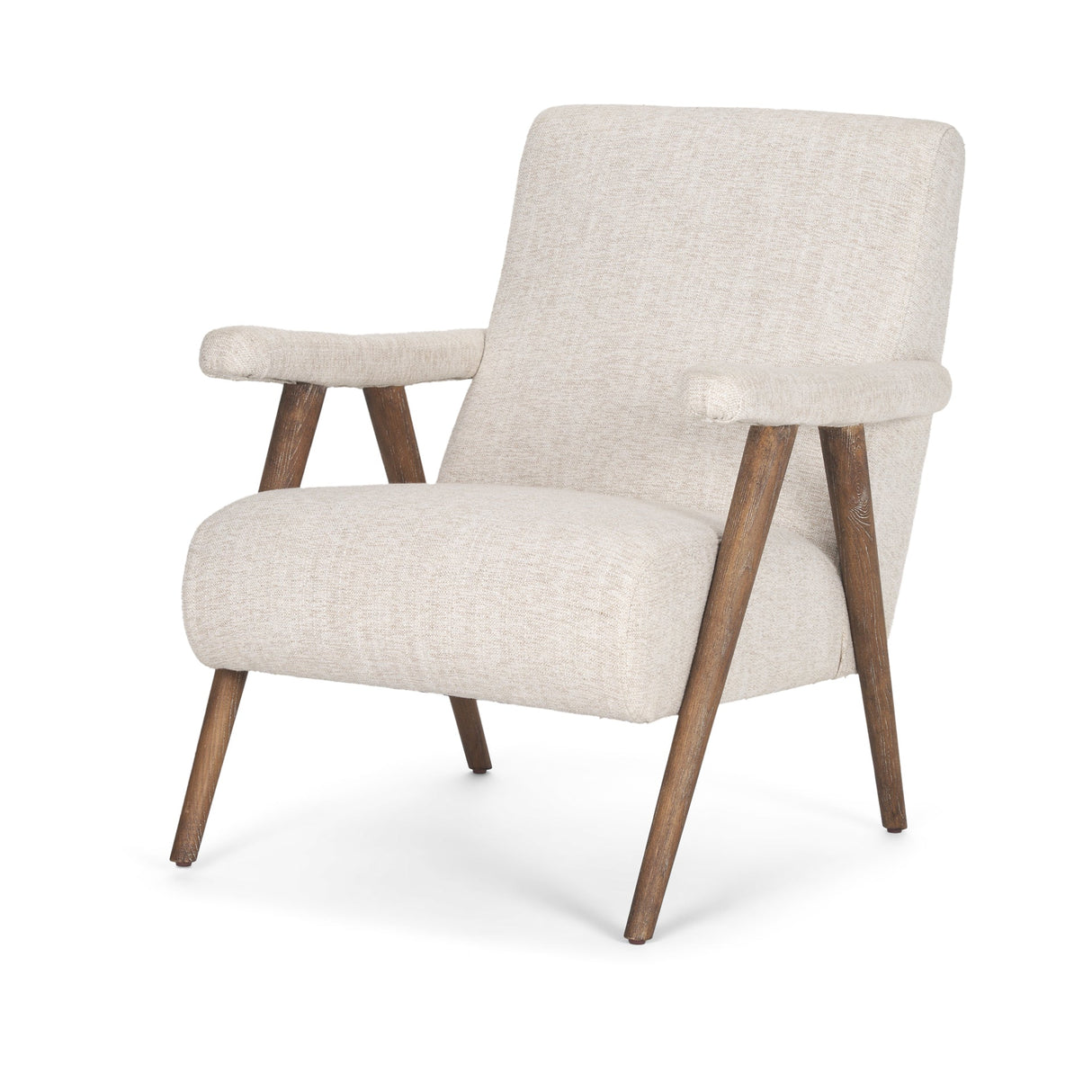 Nico Oatmeal Upholstered w/ Brown Wood Accent Chair by Mercana at Eve Furniture