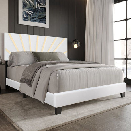 Nico White Queen Platform Bed by Happy Homes at Eve Furniture