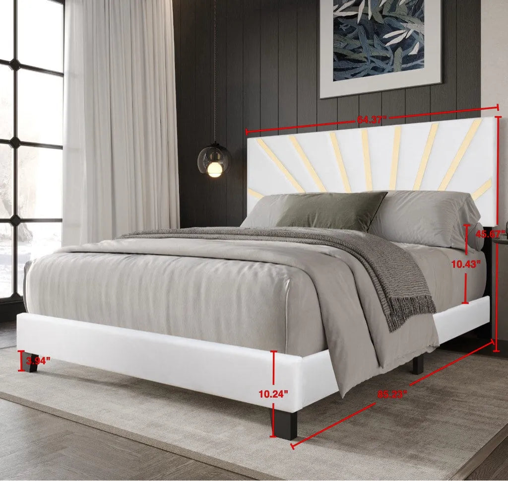 Nico White Queen Platform Bed by Happy Homes at Eve Furniture