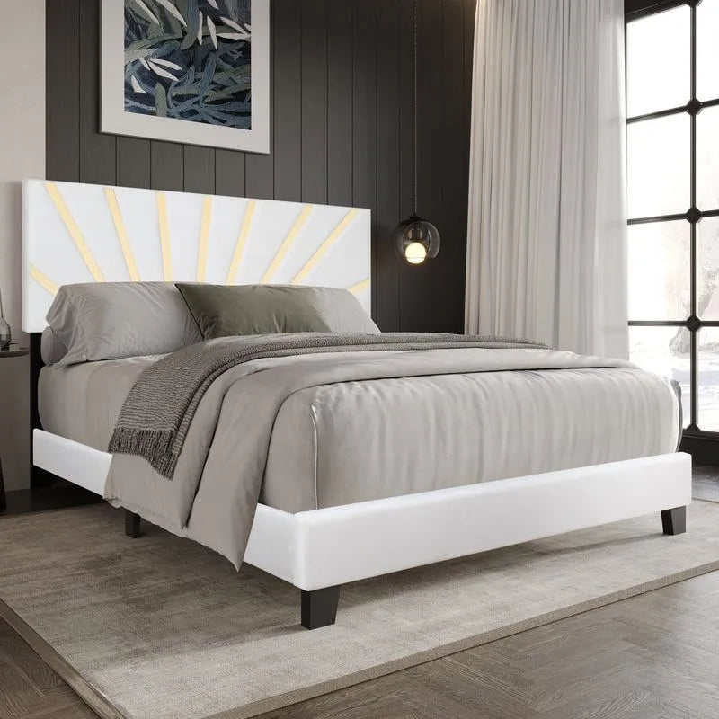 Nico White Queen Platform Bed by Happy Homes at Eve Furniture