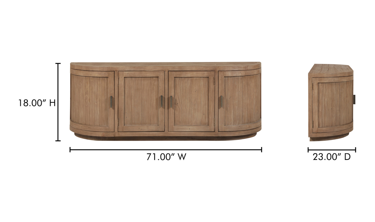 Nicola Media Cabinet - Natural by Moe's Home at Eve Furniture