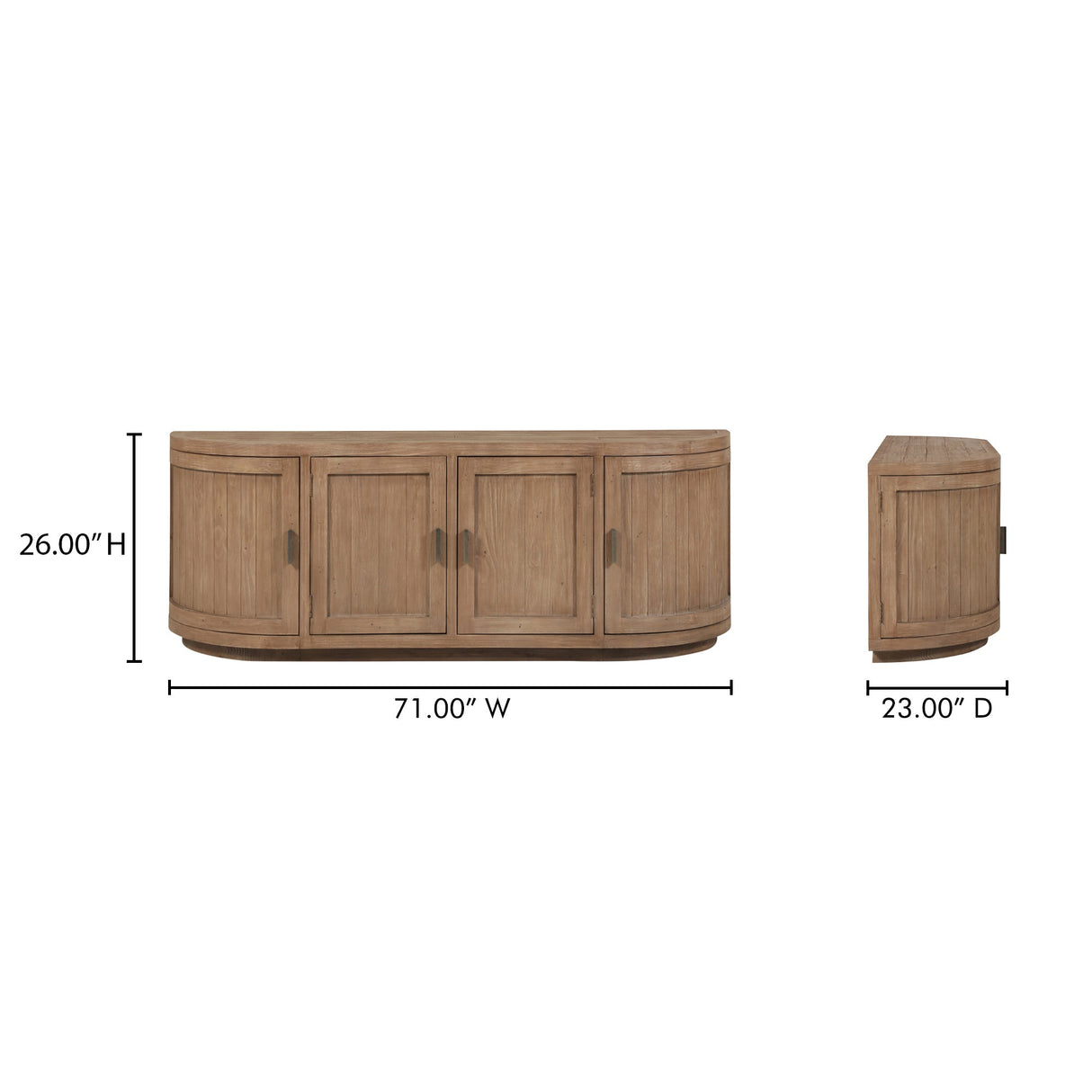 Nicola Natural Media Cabinet by Moe's Home at Eve Furniture