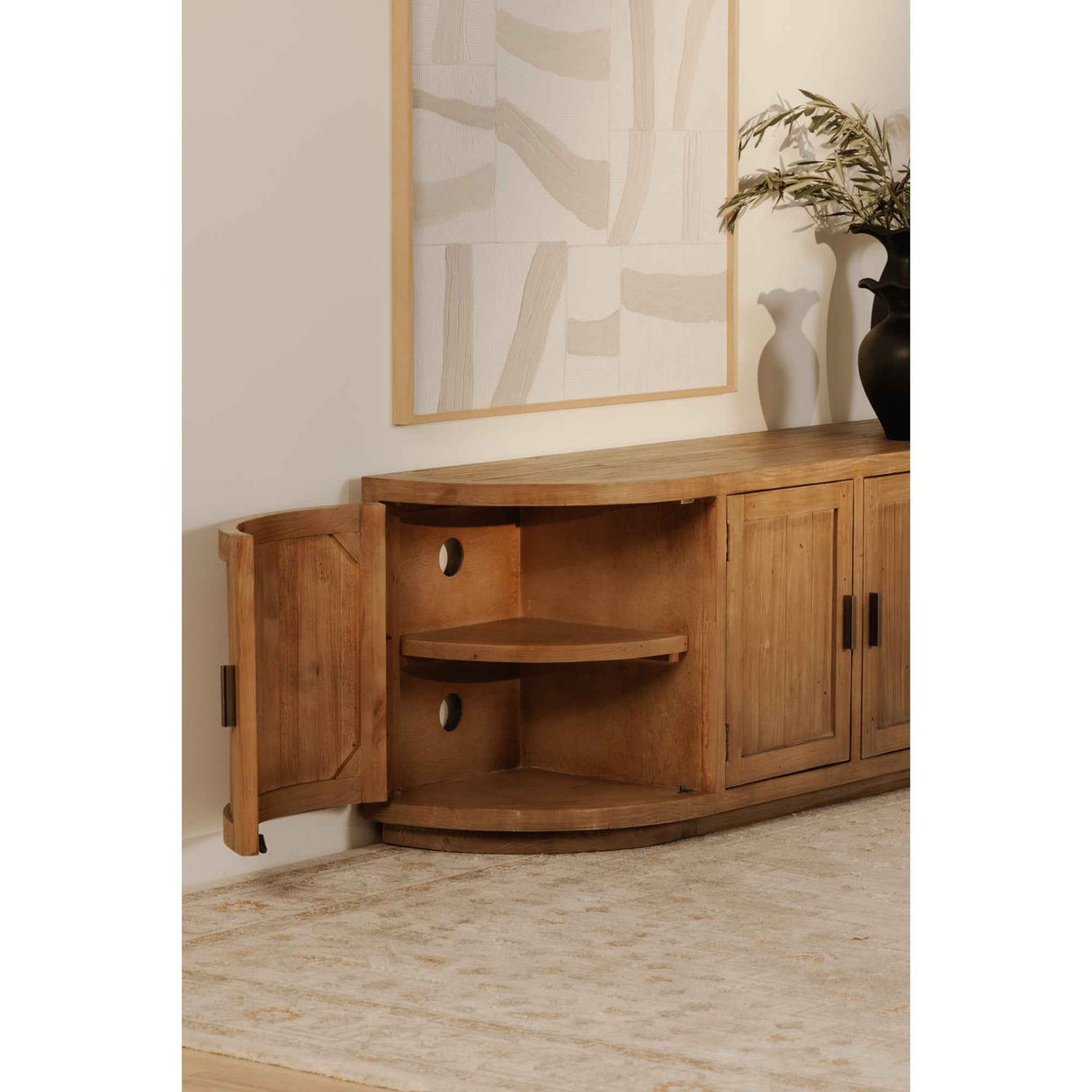 Nicola Natural Media Cabinet by Moe's Home at Eve Furniture