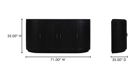 Nicola Sideboard Black by Moe's Home at Eve Furniture