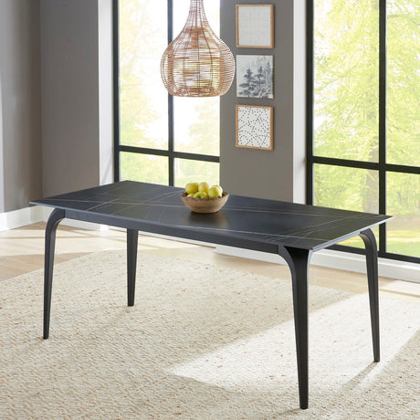 Nicoya Black Stone Top Rectangular Dining Table by Modus Furniture at Eve Furniture