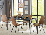Nicoya Upholstered Dining Chair in Buckskin Synthetic Leather and Black (Set of 2) by Modus Furniture at Eve Furniture