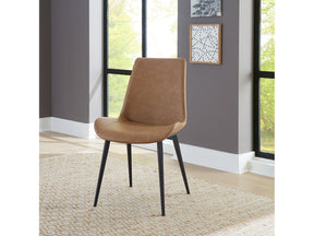 Nicoya Upholstered Dining Chair in Buckskin Synthetic Leather and Black (Set of 2) by Modus Furniture at Eve Furniture