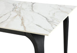 Nicoya White/Black Stone Top Rectangular Dining Table by Modus Furniture at Eve Furniture