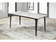Nicoya White/Black Stone Top Rectangular Dining Table by Modus Furniture at Eve Furniture