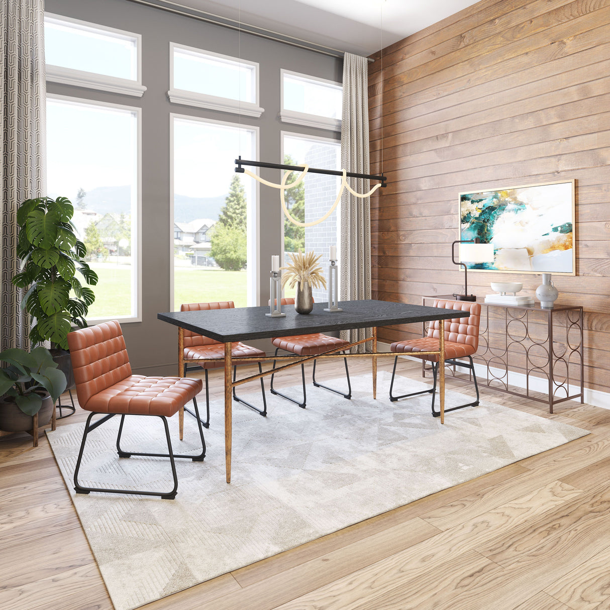 Nida Dining Table Black & Bronze by Zuomod at Eve Furniture