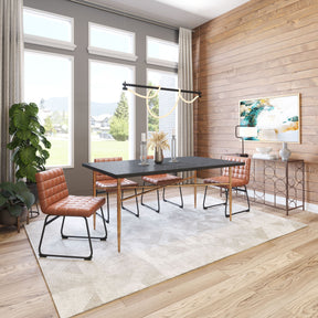 Nida Dining Table Black & Bronze by Zuomod at Eve Furniture
