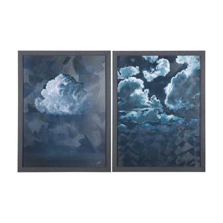 Night cloud I by Mercana Studio a Hand Embellished Textured Framed Art Print by Mercana at Eve Furniture