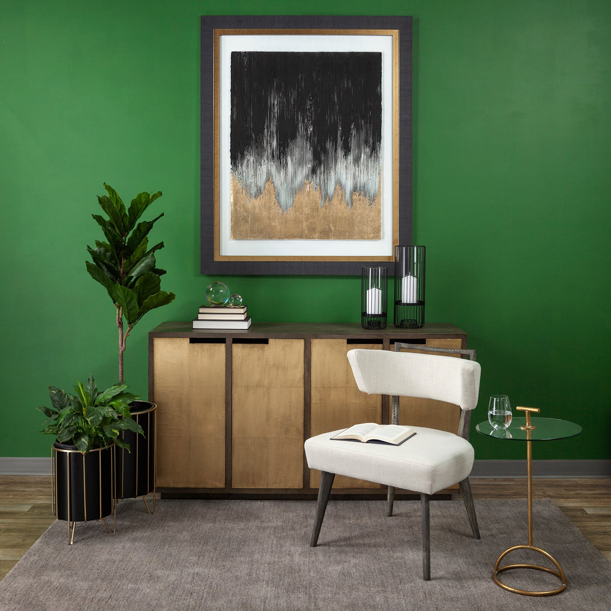 Night Fire by Studio M a handmade Original Framed Artwork under Glass by Mercana at Eve Furniture