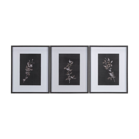 Night Leaves I by Mercana Studio a Hand Embellished Textured Framed Art Print Matted under Glass by Mercana at Eve Furniture