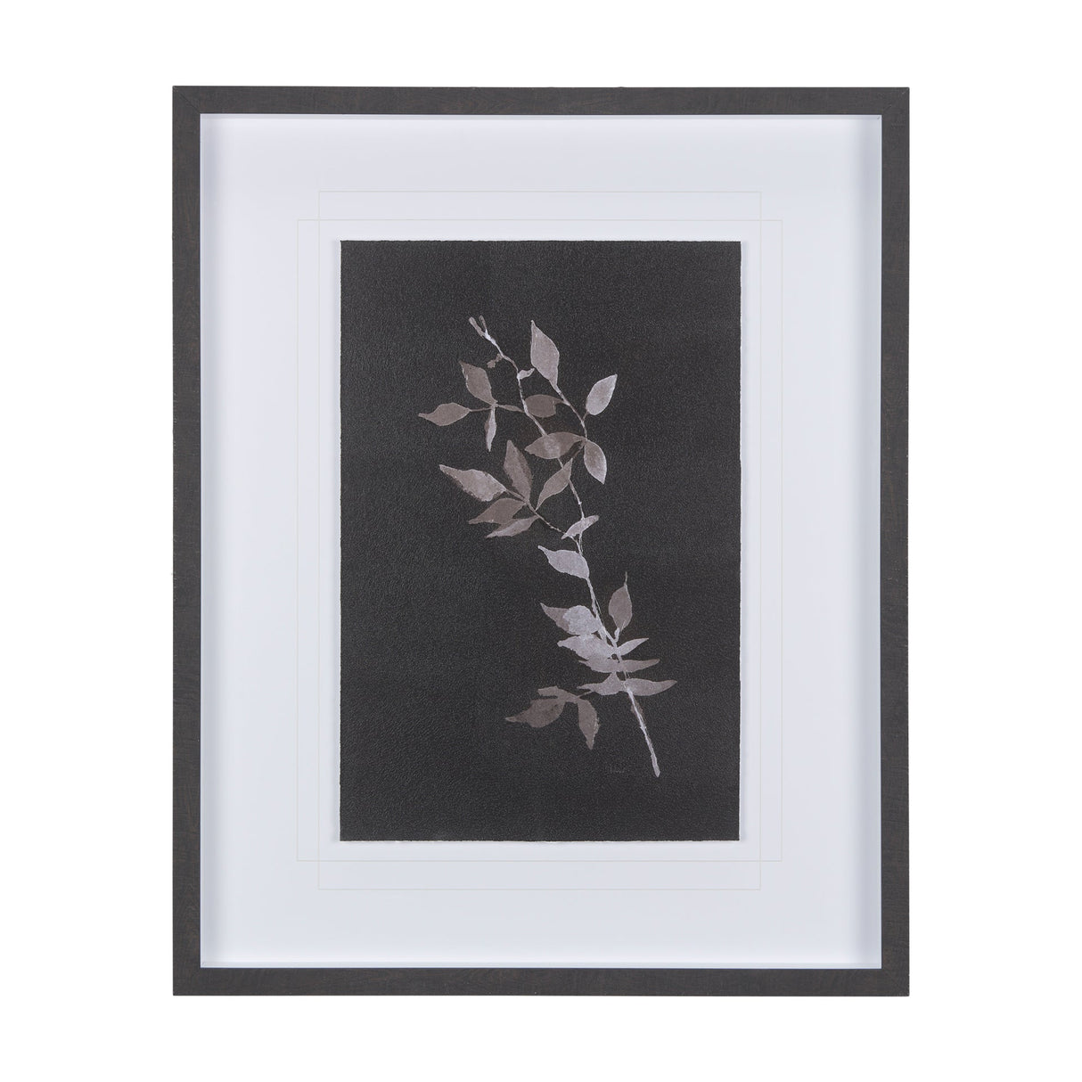 Night Leaves III by Mercana Studio a Hand Embellished Textured Framed Art Print Matted under Glass by Mercana at Eve Furniture