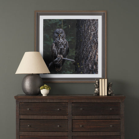 Night Owl by Chad Mackay a Hand Embellished Textured Framed Photo Art Print Matted under Glass by Mercana at Eve Furniture