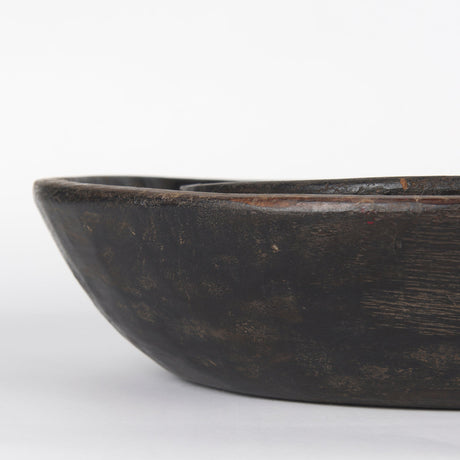 Nikita Set of 2 Large Black-Brown Reclaimed Wood Bowls by Mercana at Eve Furniture