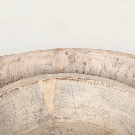 Nikita Set of 2 Large Light-Wash Reclaimed Wood Bowls by Mercana at Eve Furniture