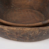 Nikita Set of 2 Large Medium Brown Reclaimed Wood Bowls by Mercana at Eve Furniture